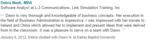 Debra Nash Recommendation